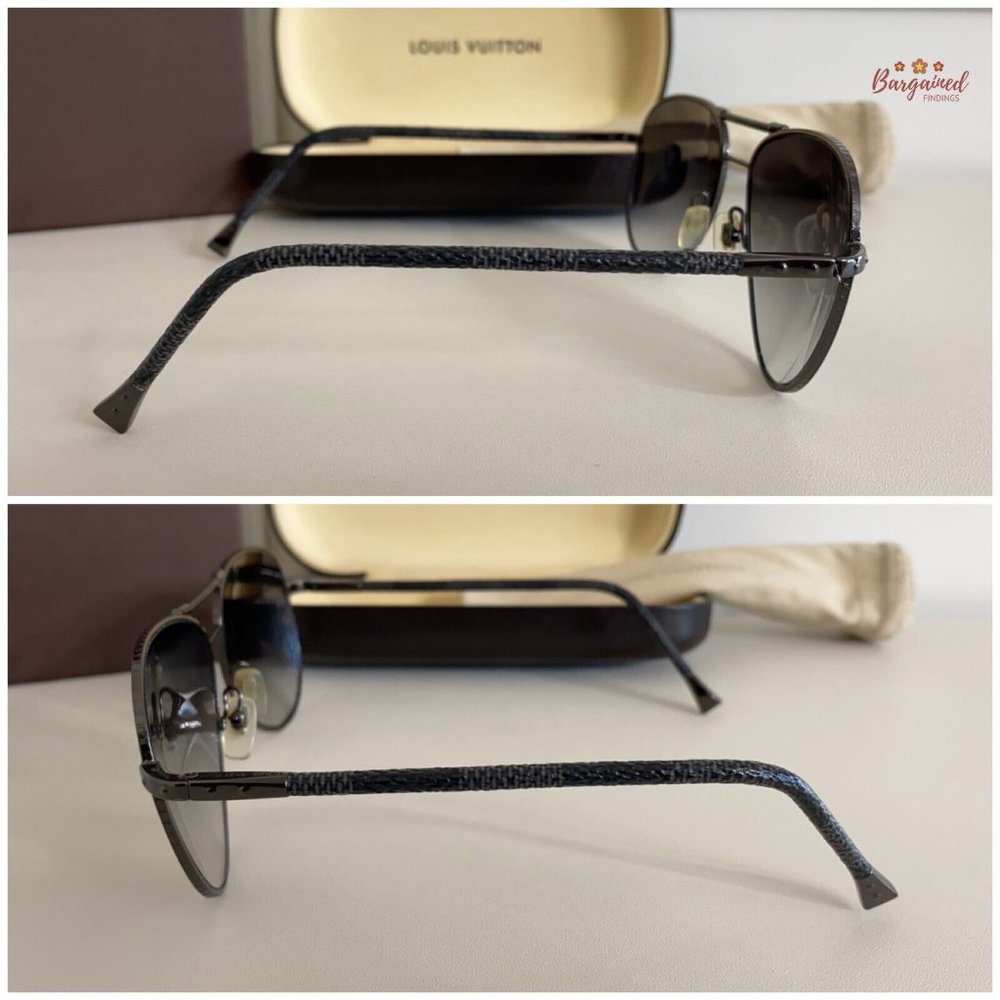Authentic LOUIS VUITTON Damier Graphite Gunmetal Conspiration Pilote Sunglasses - Picture 7 of 12
